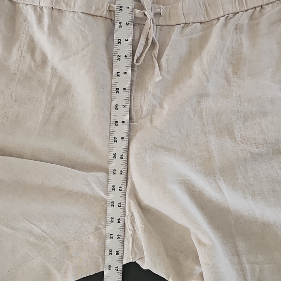 Liz Claiborne Plus Size 3X Casual Linen Cotton Pants Natural Linen Color - Picture 5 of 9